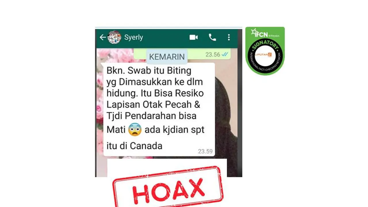 Cek Fakta Swab Test