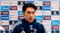 Winger Lion City Sailors, Song Ui-yong mengikuti sesi konferensi pers jelang laga melawan Persib Bandung, Selasa (25/11/2025). (Dok. Lion City Sailors)