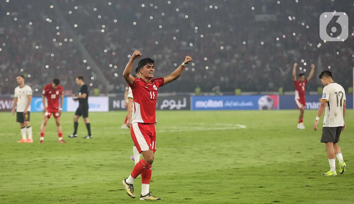Mengalahkan China, Timnas Indonesia otomatis mengamankan tiket lolos ke putaran empat Kualifikasi Piala Dunia 2026 Zona Asia. (Liputan6.com/Angga Yuniar)
