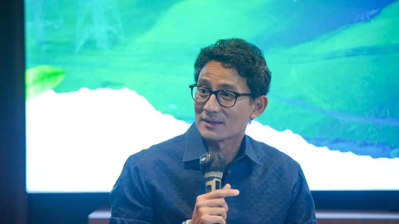 Pengusaha dan investor Sandiaga Salahuddin Uno dalam diskusi panel MUTU Green Economic Series 2026 Bersama Direktur PT Mutuagung Lestari M Syarip Lambaga, Rabu (15/4/2026).