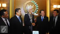 Pimpinan DPR RI menerima kunjungan Direktur Pelaksana Dana Moneter Internasional (IMF) Christine Lagarde di Senayan, Jakarta, Selasa (2/9/2015). Kedatangan IMF untuk membahas kerjasama dengan Bank Indonesia. (Liputan6.com/Helmi Afandi)