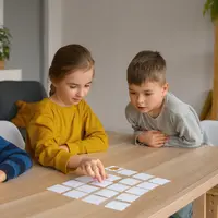 Tiga orang anak sedang bermain permainan memory card (Foto Dok: Freepik/freepik).