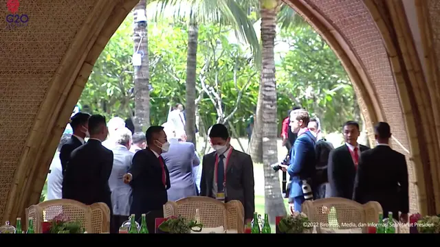 Momen makan siang para presiden G20 di The Ampurva Kempinski, di sela-sela diskusi KTT pada Selasa (15/11/2022). (Liputan6/Benedikta Miranti)