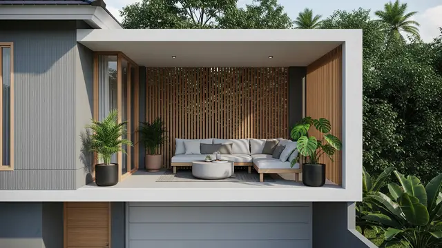 Model Balkon di Atas Garasi Rumah Minimalis