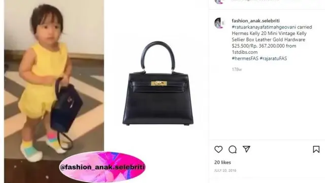 Tas mewah anak artis (Istimewa)