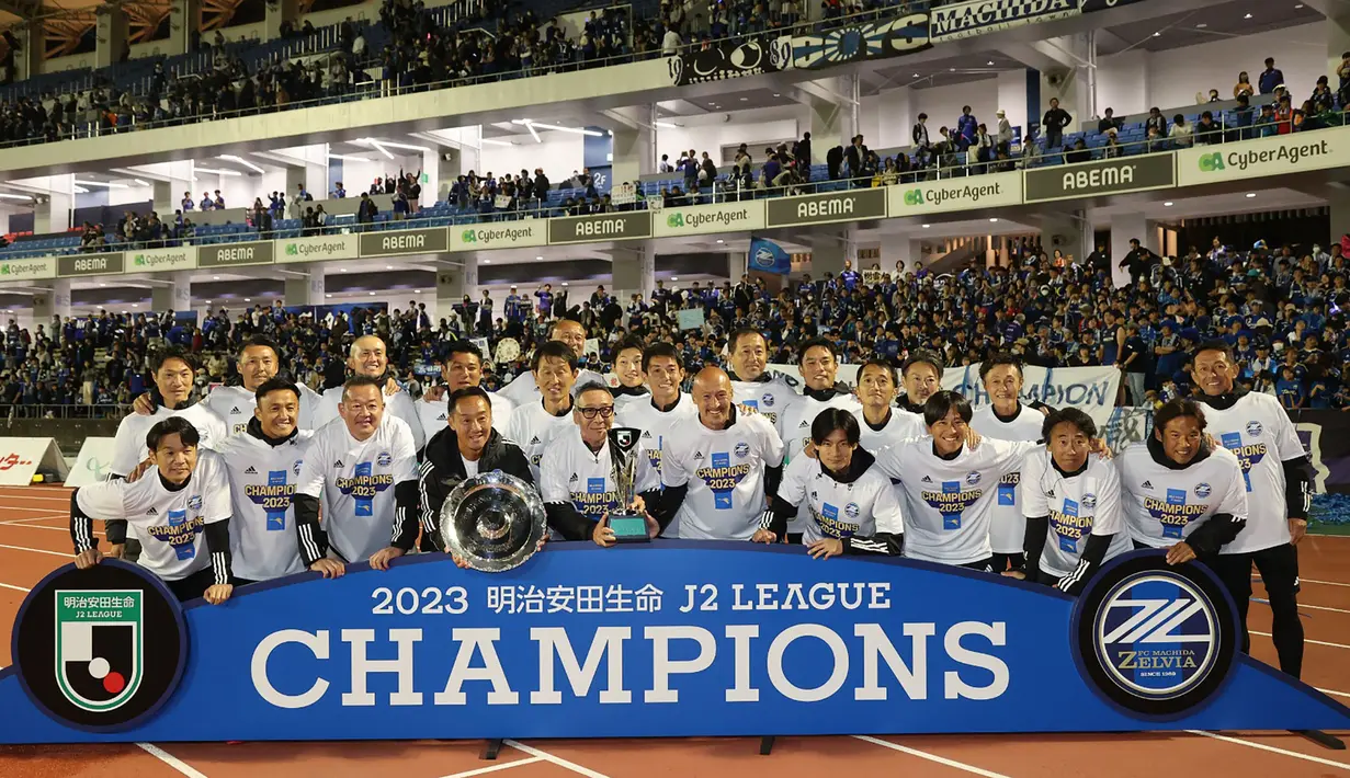 Dari 42 laga, Machida Zelvia meraih 87 poin, unggul 12 angka dari pesaing terdekat, Jubilo Iwata di peringkat
kedua, menunjukkan betapa mendominasinya mereka musim ini. (J.LEAGUE)