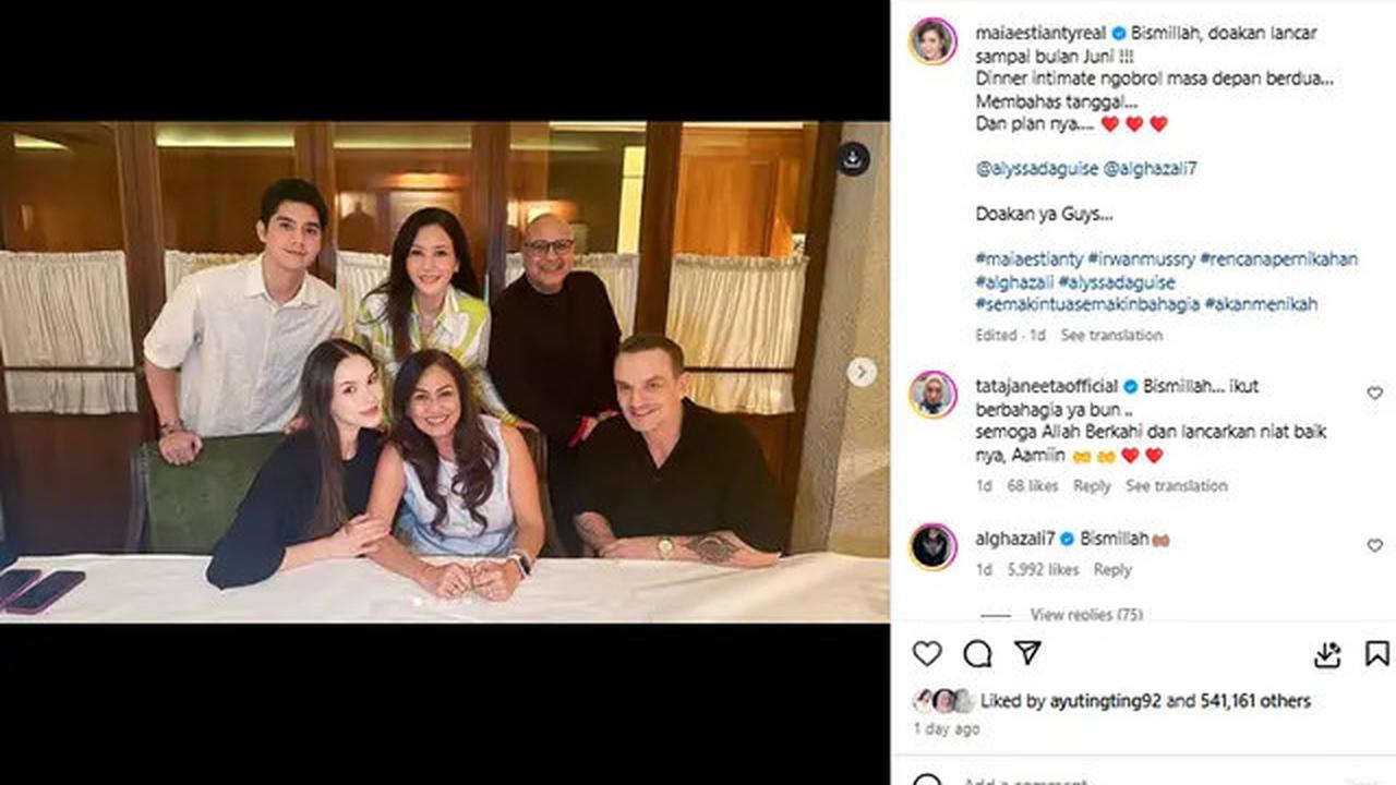 Maia Estianty Ungkap Bulan Pernikahan Al Ghazali dan Alyssa Daguise