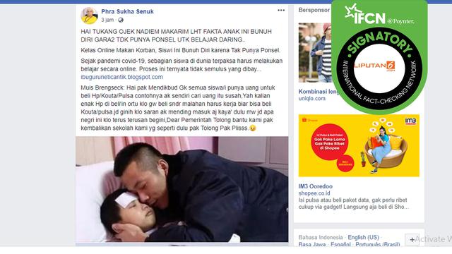 Hoaks ponsel bunuh diri