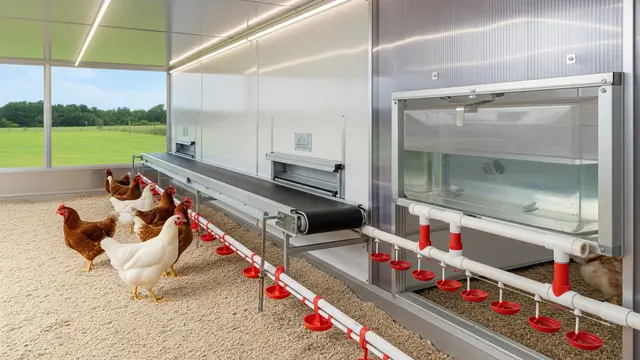 Model Kandang Ayam dengan Sistem Minum Bersih Tanpa Kotoran/Gemini AI