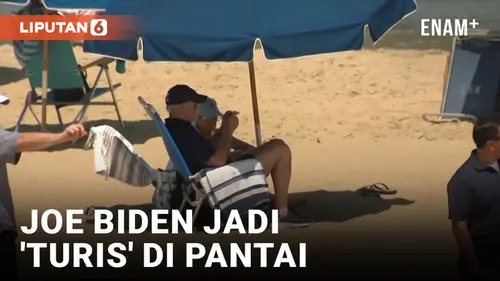 VIDEO: Joe Biden Santai di Pantai, Dijaga Ketat Sama Paspampres