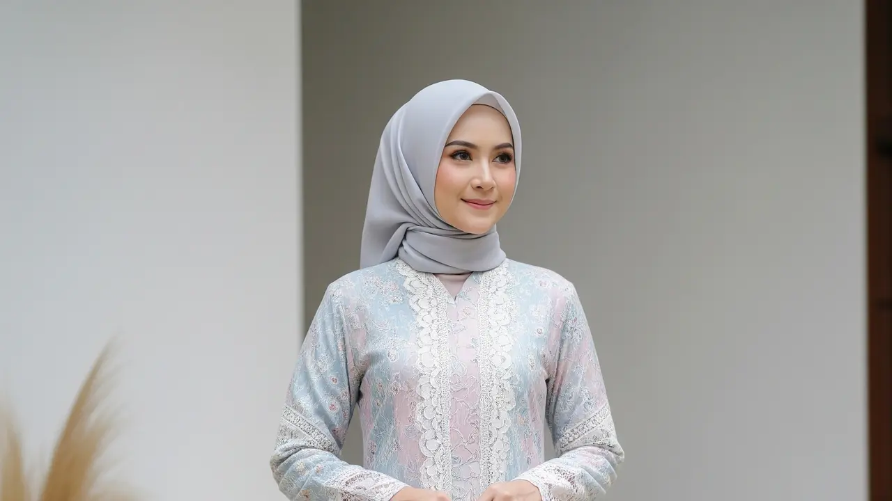 9 Model Gamis Batik Brokat Desain Rapi dan Tidak Ramai