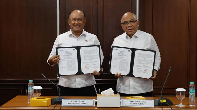 Perum Bulog dan Badan Gizi Nasional (BGN) menandatangani Nota Kesepahaman (MoU) untuk mempercepat pemenuhan gizi nasional. (Dok Bulog)