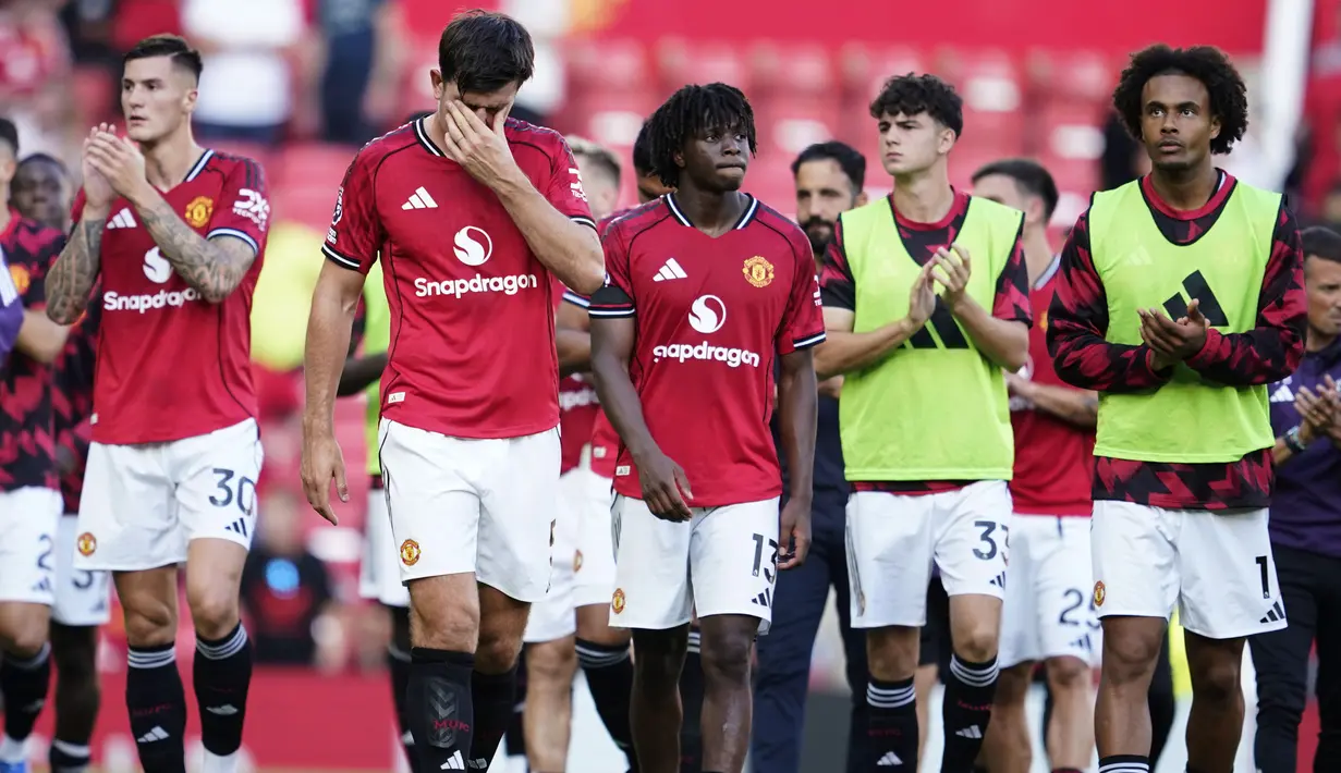 Hasil ini membuat, Manchester Uited gagal meraih poin pertama mereka di liga musim ini. (AP Photo/Dave Thompson)