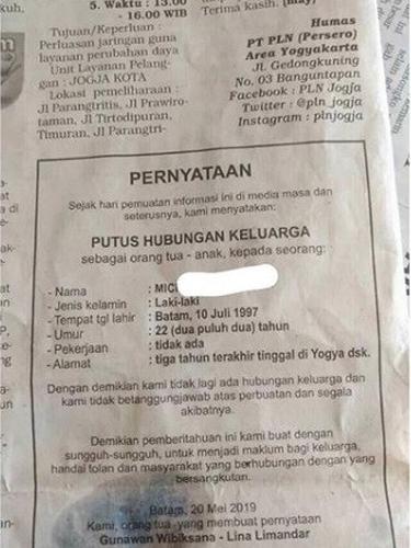 pemuda dicoret dari KK