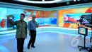 Ketua Umum DPP Partai Persatuan Pembangunan (PPP) Romahurmuziy (kiri) saat mengunjungi studio Liputan6 SCTV, Jakarta, Kamis (12/2/2015). (Liputan6.com/Faisal R Syam)