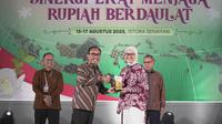 PT Pegadaian menerima penghargaan bergengsi Sinergi Kemitraan Layanan Bank Indonesia. Foto: Pegadaian