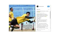 Kurnia Meiga menyampaikan ucapan selamat jalan kepada Achmad Kurniawan lewat Instagram