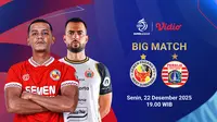 Nonton Live Streaming BRI Super League Pekan ke-15: Semen Padang FC vs Persija, Eksklusif di Vidio