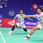 Ganda putra Indonesia Leo Rolly Carnando/Bagas Maulana melangkah ke babak 16 besar China Open 2024. Leo/Bagas mengalahkan Kenya Mitsuhashi/Hiroki Okamura dari Jepang.21-13 dan 21-14 di Olympic Sports Center Gymnasium, Rabu (18/9/2024). (foto: PP PBSI)