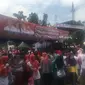 Warga Jonggol Antusias Ikut Kirab Kebangsaan Merah Putih (Liputan6.com/Fachrur Rozie)