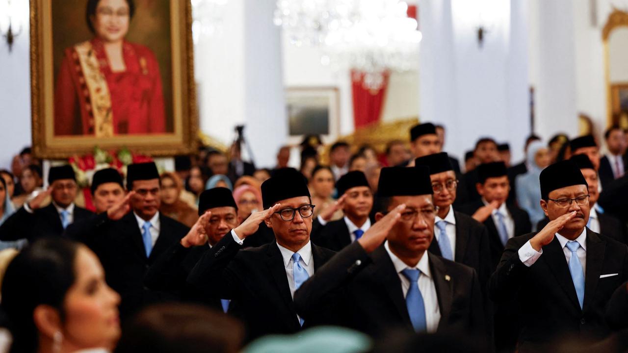Prabowo lantik menteri di Istana Kepresidenan