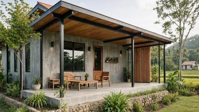 8 Konsep Rumah Desa Unik dengan Nuansa Industrial Minimalis, Modern dan Nyaman