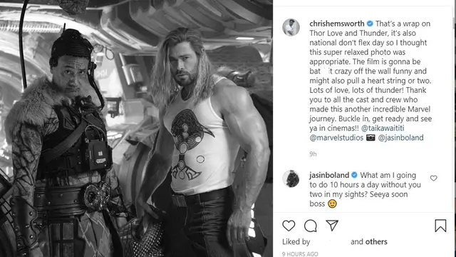 Unggahan Chris Hemsworth. (Instagram/ chrishemsworth, foto oleh: Jasin Boland)