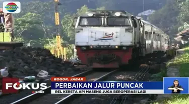 Meski demikian, kereta yang melintas masih harus berjalan dengan kecepatan 5 kilometer perjam belum bisa normal seperti sebelum longsor.