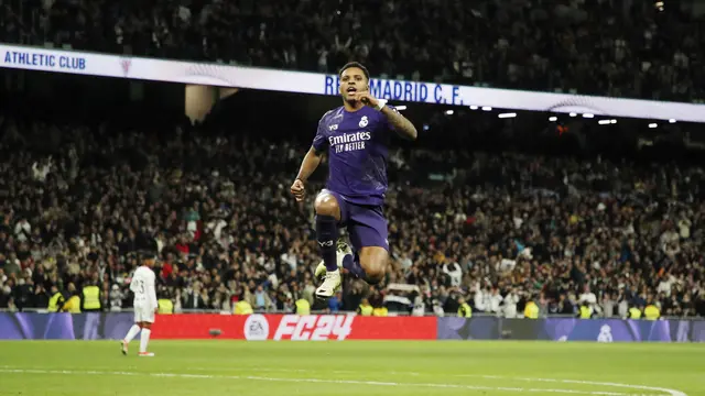Foto: Aksi Berkelas Rodrygo Saat Bawa Real Madrid Tumbangkan Athletic Bilbao, Borong 2 Gol