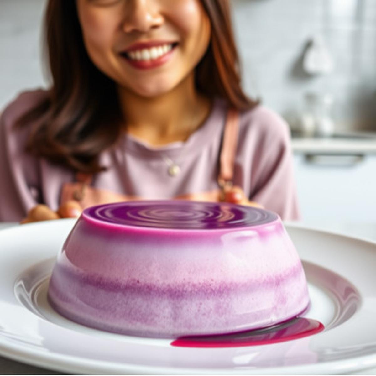 Ilustrasi Puding Ubi Ungu