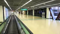 Pemandangan terminal kedatangan yang kosong di Bandara Internasional Don Mueang di Bangkok. (Sumber: AFP)