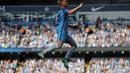 Ekspresi pemain Manchester City, Kevin De Bruyne, setelah mencetak gol pertama ke gawang Bournemouth dalam laga pekan kelima Premier League di Stadion Etihad, Sabtu (17/9/2016) malam WIB. (Action Images via Reuters/Carl Recine)