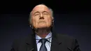 Ekspresi Presiden FIFA Joseph Blatter pada Kongres tahunan FIFA di Zurich, Swiss. (AP/Steffen Schmidt))
