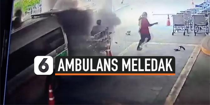 VIDEO: Ambulans Tiba-Tiba Meledak Saat Angkut Pasien