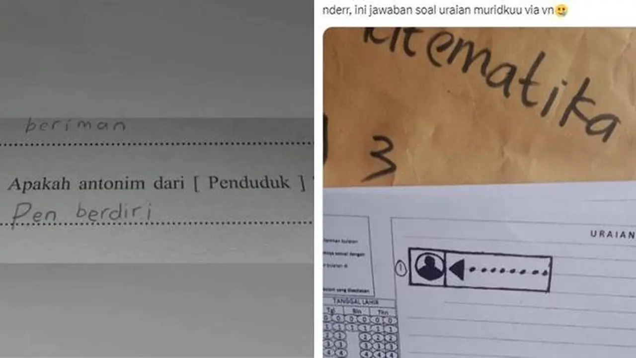 10 Potret Jawaban UAS Anak SD Ini Kocak, Bikin Guru yang Mengkoreksi Geleng Kepala