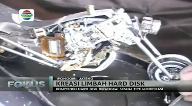 Di tangan pemuda asal Wonogiri, Jawa Tengah ini, limbah hard disk dapat disulap menjadi berbagai macam kreasi unik.