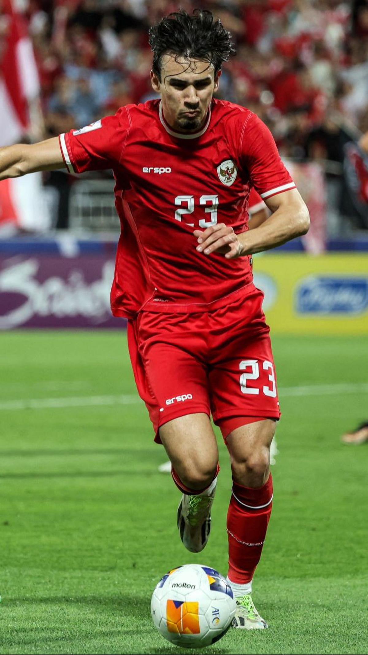 Nathan Tjoe A On dkk kalah dengan skor tipis 1-2 dari Irak.&nbsp;Foto: Karim Jaafar/AFP