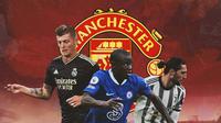 Manchester United - Toni Kroos, N&rsquo;Golo Kante, Adrien Rabiot (Bola.com/Adreanus Titus)