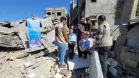 INH menyalurkan bantuan kemanusiaan dari masyarakat Indonesia ke wilayah terisolasi di Jalur Gaza Utara tepatnya di kamp pengungsian Jabalia, Bait Lahia, Bait Hanoon, Shaikh Radwan dan Shojayah. (Foto: Istimewa)