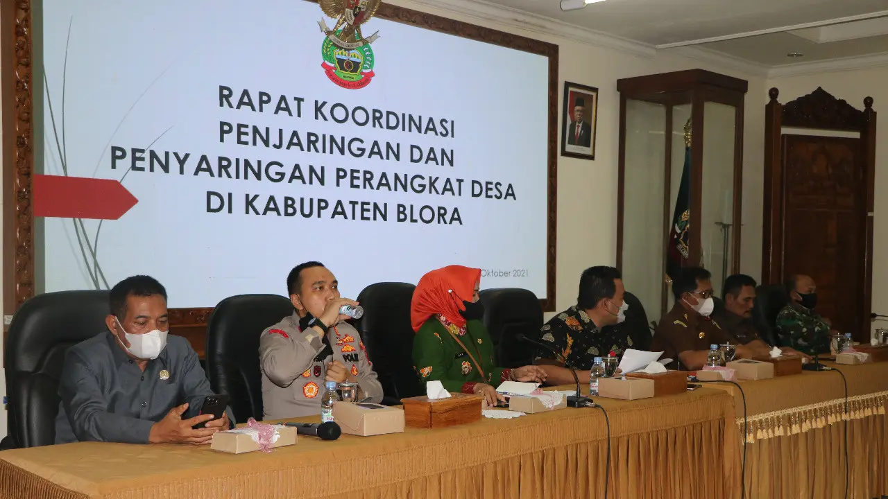 Rapat Koordinasi Penjaringan dan Penyaringan Perangkat Desa di Kabupaten Blora. (Liputan6.com/Ahmad Adirin)