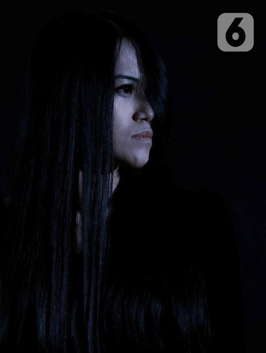 <p>Pemeran film The Sacred Riana 2: Bloody Mary, Riana saat jumpa pers di Jakarta, Kamis (21/7/2022). Film ini menampilkan kengerian dari boneka arwah bernama Riani. (Liputan6.com/Herman Zakharia)</p>