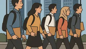 Ilustrasi lapangan kerja baru atau lowongan kerja (dok: by AI)