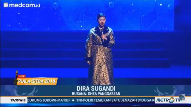 Dira Sugandi dalam FFI 2018 (YouTube/ Metro TV)