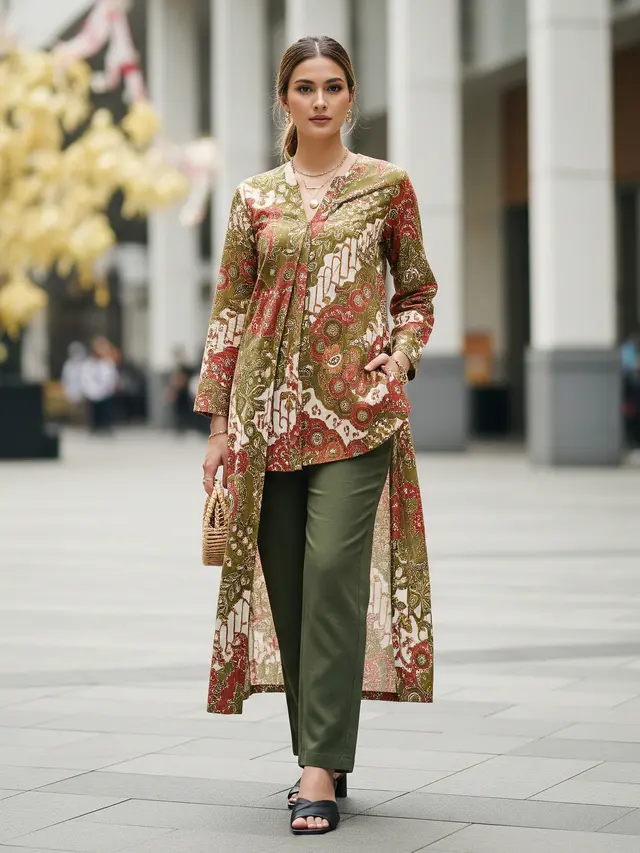 Model Baju Kurung Wanita Modern Lebaran 2026 (Image by Gemini AI)