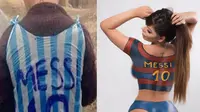 Bila dulu ditemukan Messi 'Kantong Kresek', kali ini jersey Messi yang berbeda diperlihatkan lebih seksi. (sumber: The Sun/kompilasi)