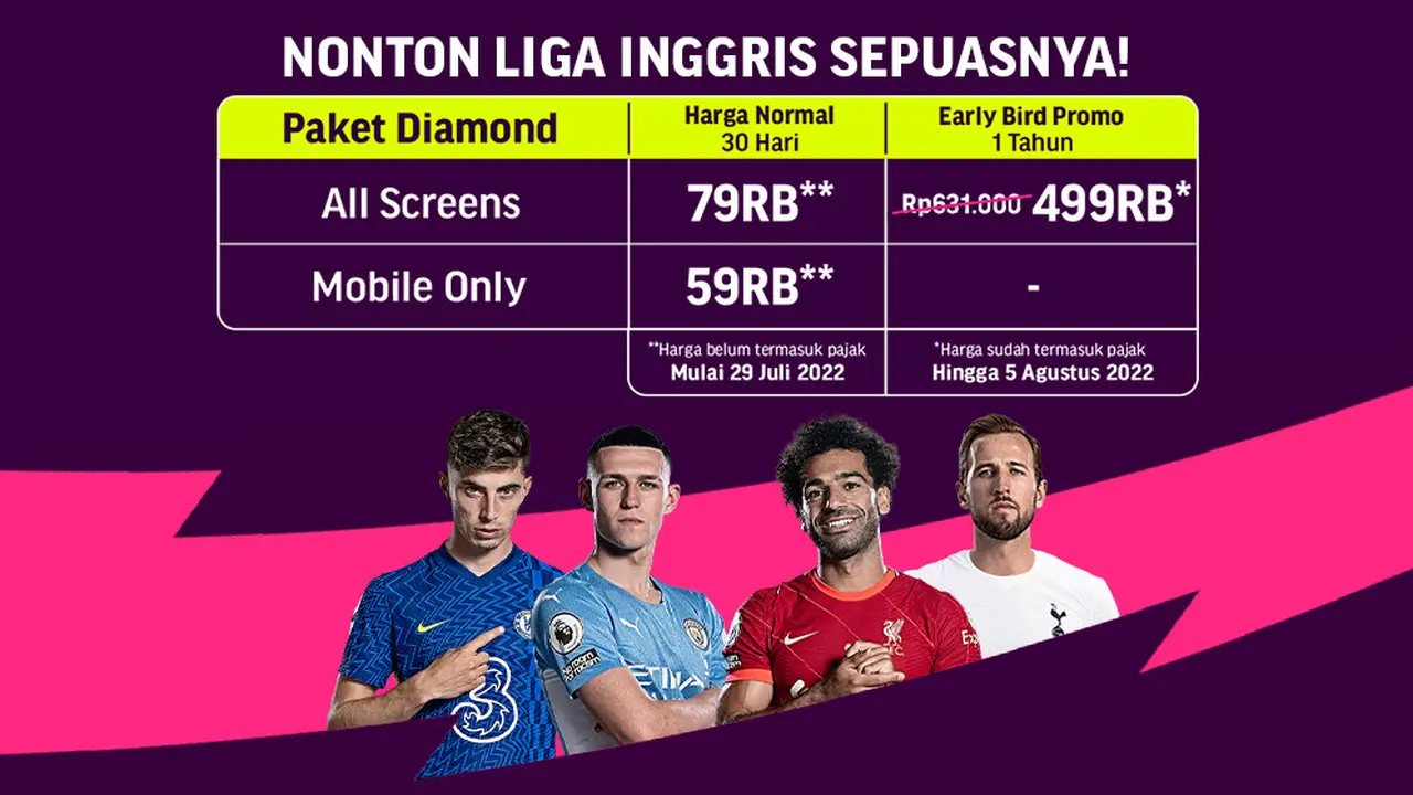 Nonton Live Streaming Liga Inggris Sepuasnya di Vidio, Ini Dia Bocoran Paket Bulanannya