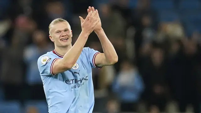 Foto: Selebrasi Pemain dan Pelatih Setelah Haaland Cetak Rekor Mengagumkan di Liga Inggris