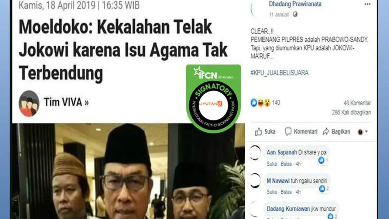 [Cek Fakta] Moeldoko Ungkap Jokowi Kalah Telak di Pilpres, Fakta atau Hoaks?