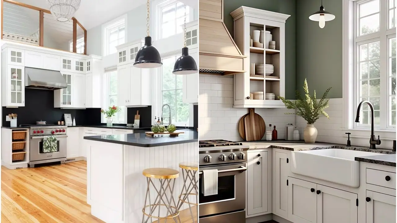 Kombinasi Warna Cat Dapur dengan Lemari Putih