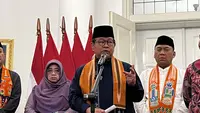Gubernur DKI Jakarta Pramono Anung tanggapi temuan senjata di Sekolah Jaksel. (Liputan6.com/ Winda Nelfira)